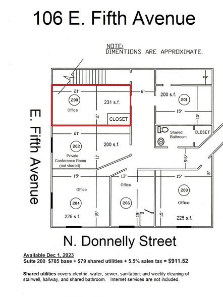 106 E 5th Ave, Mount Dora, FL for rent - Floor Plan - Image 2 of 8