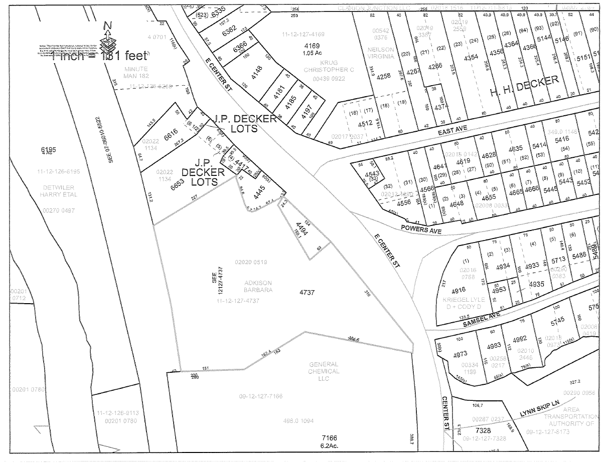 1058 & 1060 E Center Street, Johnsonburg, PA for sale Plat Map- Image 1 of 1