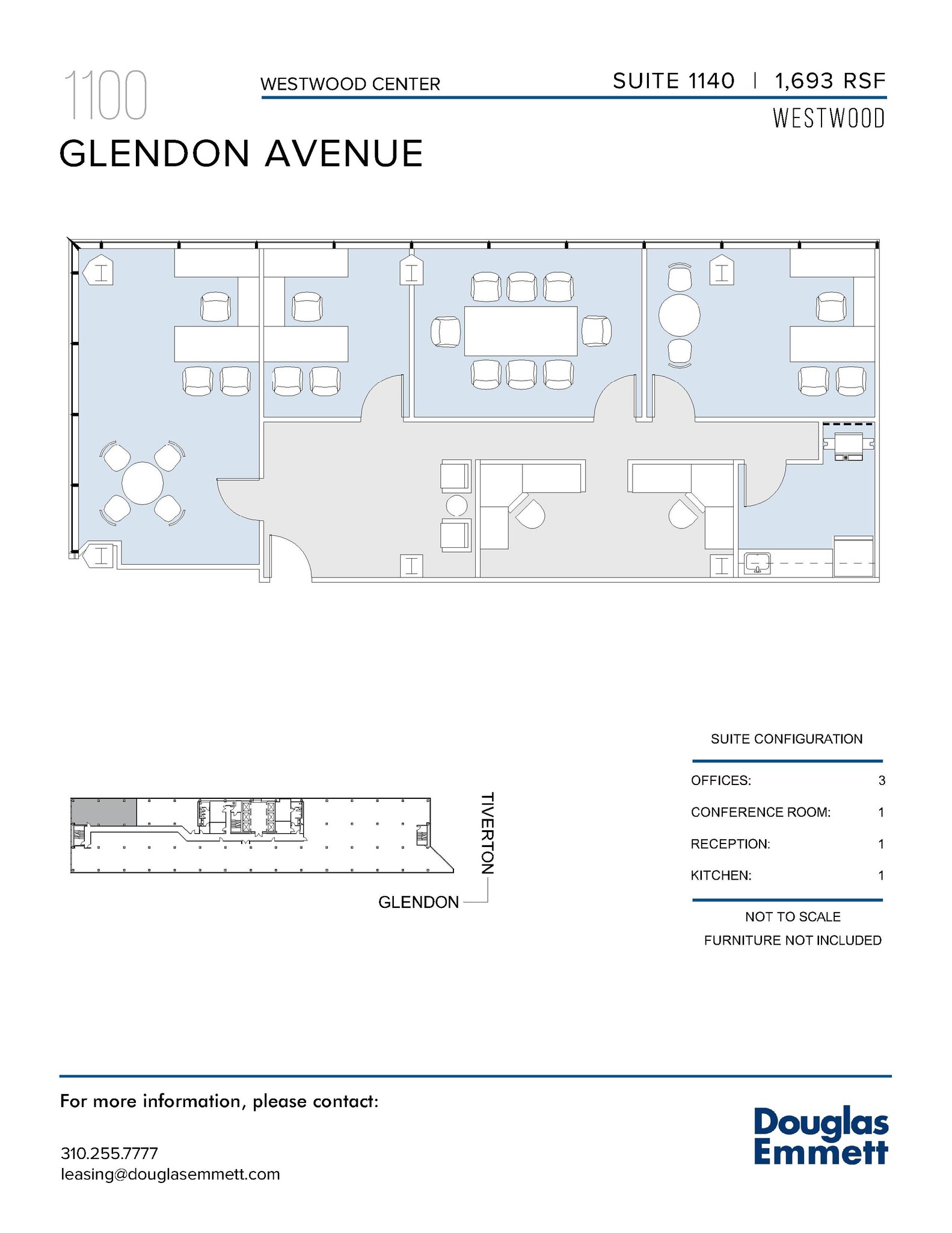 1100 Glendon Ave, Los Angeles, CA to rent Floor Plan- Image 1 of 1