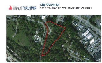 320 Penniman Rd, Williamsburg, VA - aerial  map view