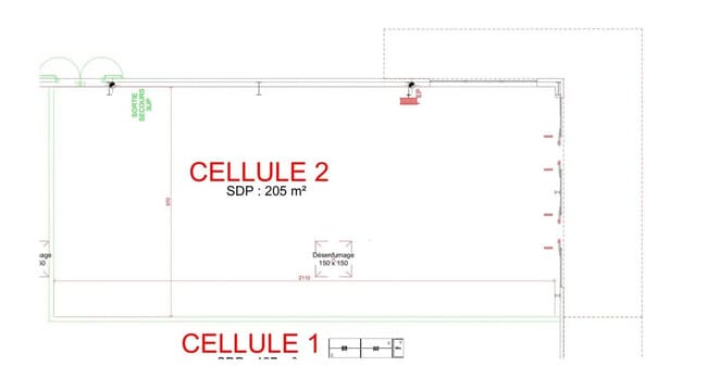 Location Commerce 205 m²