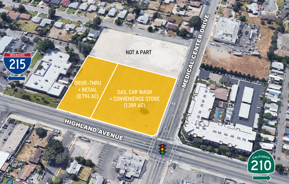 SEC Highland Ave, San Bernardino, CA for sale - Aerial - Image 1 of 4