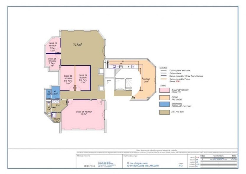 Office in Boulogne-Billancourt to rent - Floor Plan - Image 2 of 2