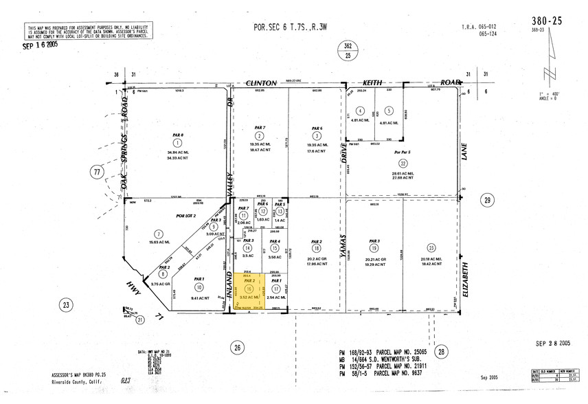 36450 Inland Valley Dr, Wildomar, CA for rent - Plat Map - Image 2 of 10