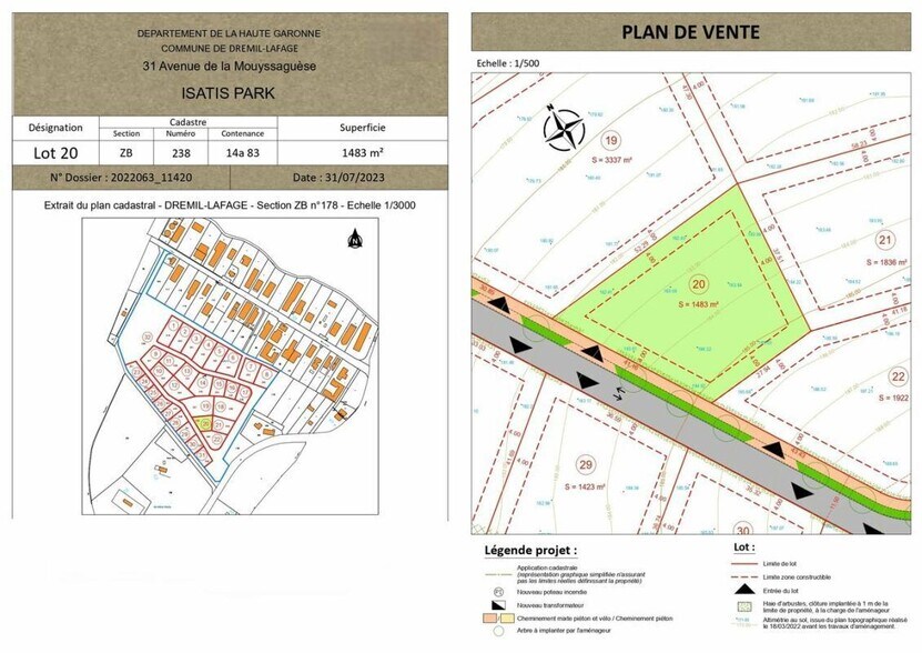 Land in Drémil-Lafage for sale - Site Plan - Image 3 of 3