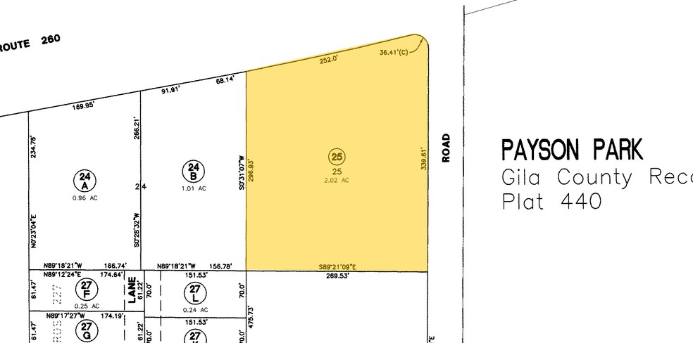 903 E State Highway 260, Payson, AZ for sale - Plat Map - Image 1 of 1