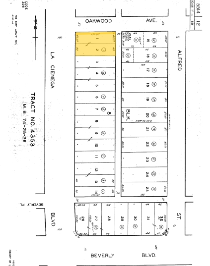 366-372 N La Cienega Blvd, Los Angeles, CA for rent - Plat Map - Image 2 of 6