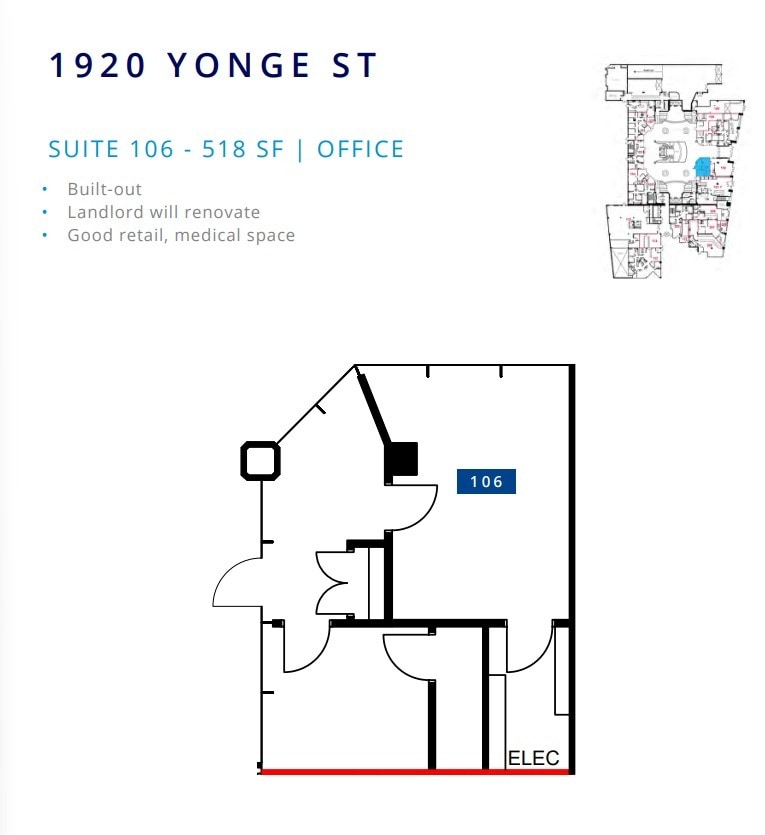 1910-1920 Yonge St, Toronto, ON to rent Floor Plan- Image 1 of 1