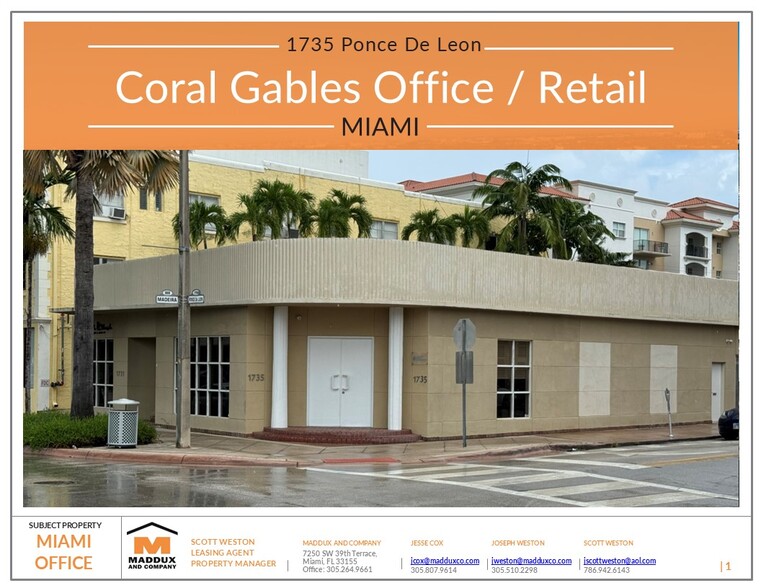 1735 Ponce de Leon Blvd, Coral Gables, FL for sale - Building Photo - Image 1 of 1