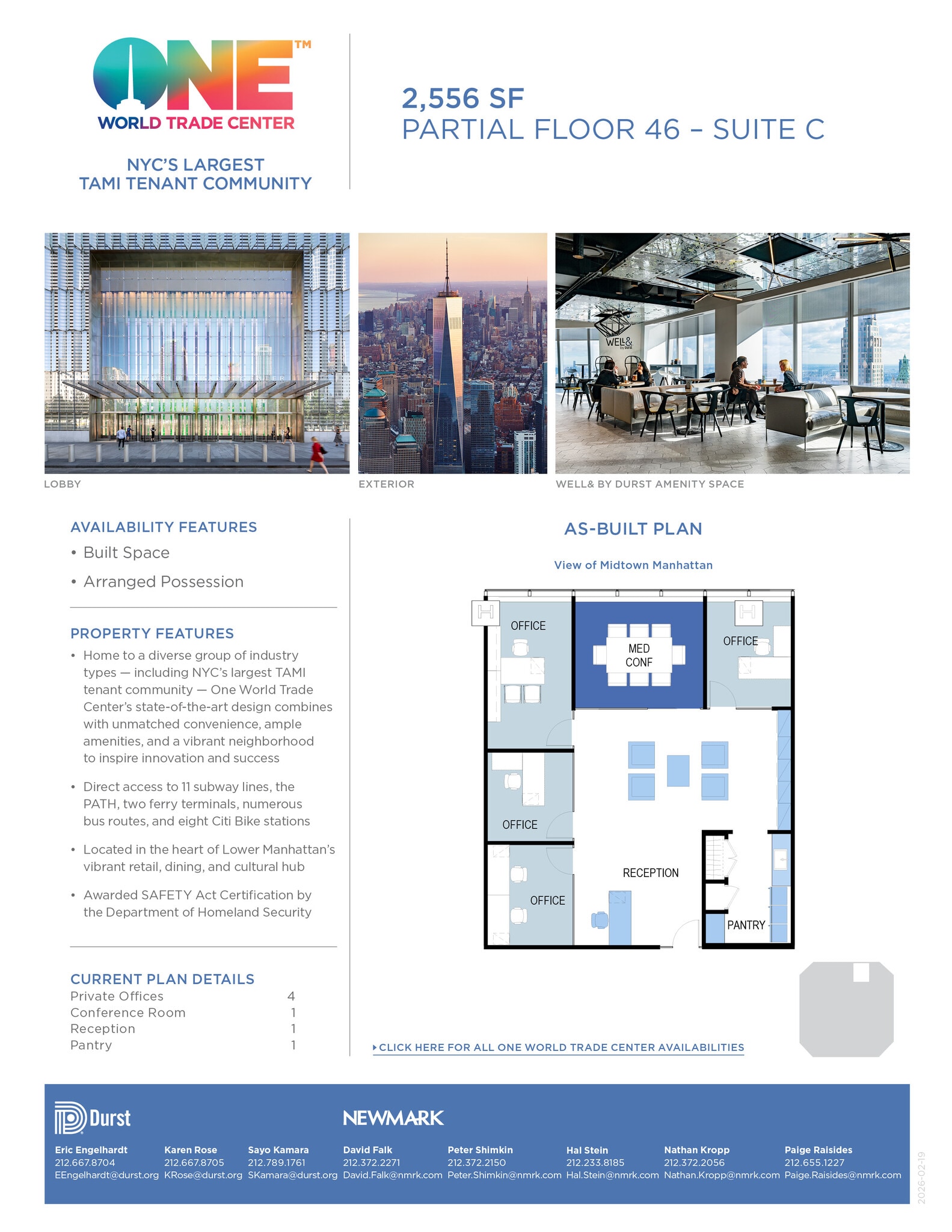 One World Trade Center, New York, NY to rent Interior Photo- Image 1 of 1