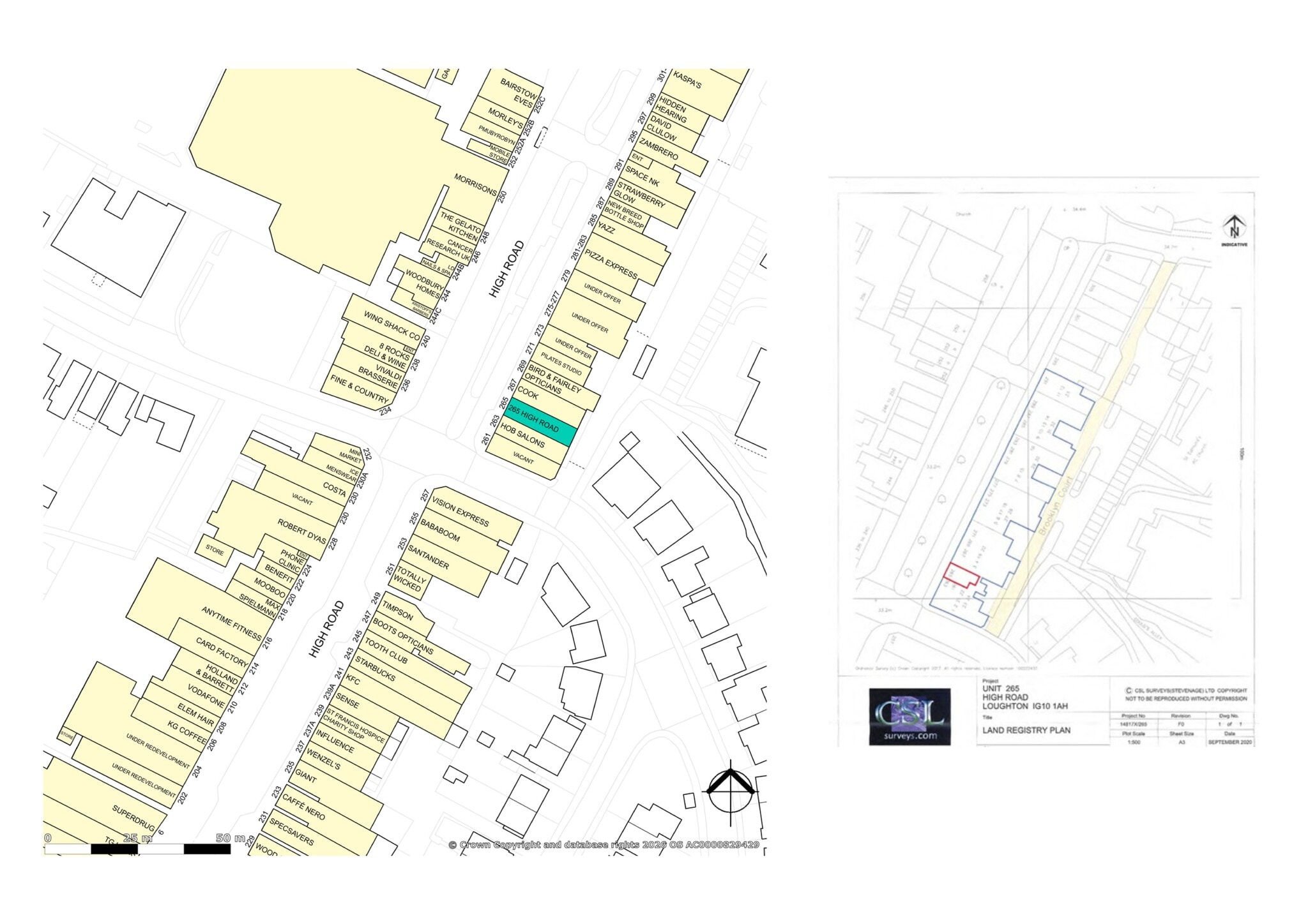 265 High Rd, Loughton to rent Site Plan- Image 1 of 7