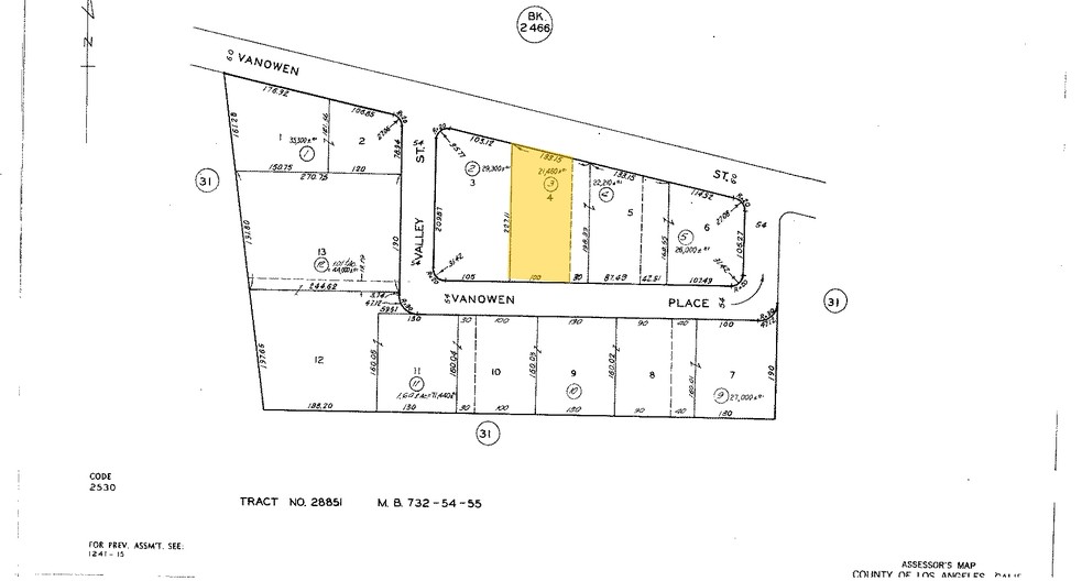 4201 W Vanowen Pl, Burbank, CA for rent - Plat Map - Image 2 of 8