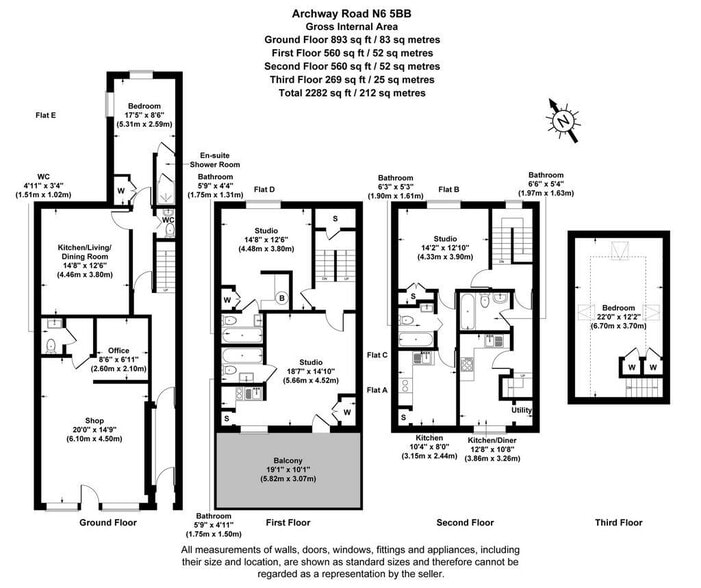 176 Archway Rd, London for sale - Floor Plan - Image 2 of 2