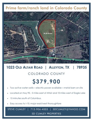 More details for 1023 Old Altair rd, Alleyton, TX - Land for Sale