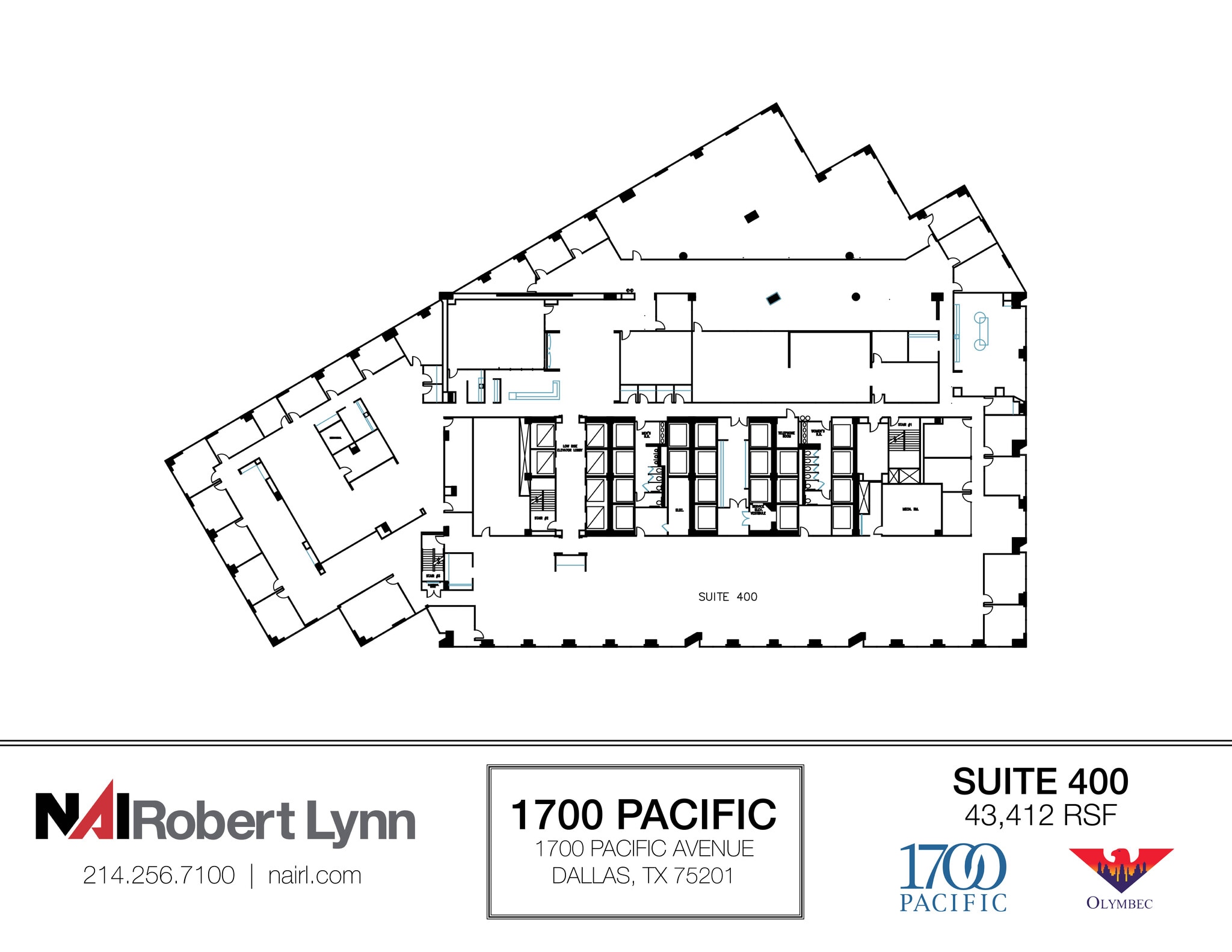 1700 Pacific Ave, Dallas, TX to rent Floor Plan- Image 1 of 1