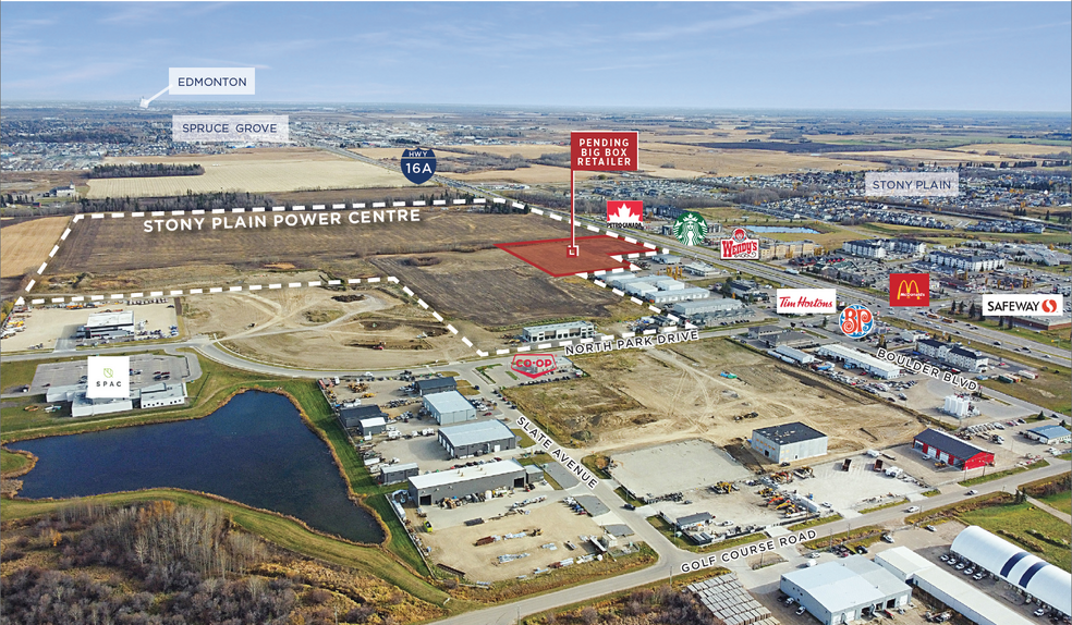 Highway 16A & Veterans Blvd, Stony Plain, AB for sale - Aerial - Image 2 of 2