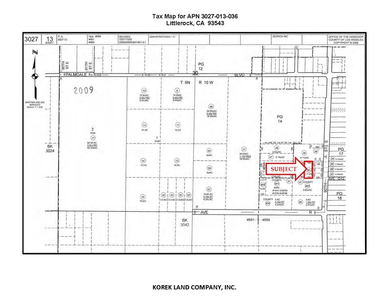 38113 90th St, Littlerock, CA for sale - Plat Map - Image 2 of 2