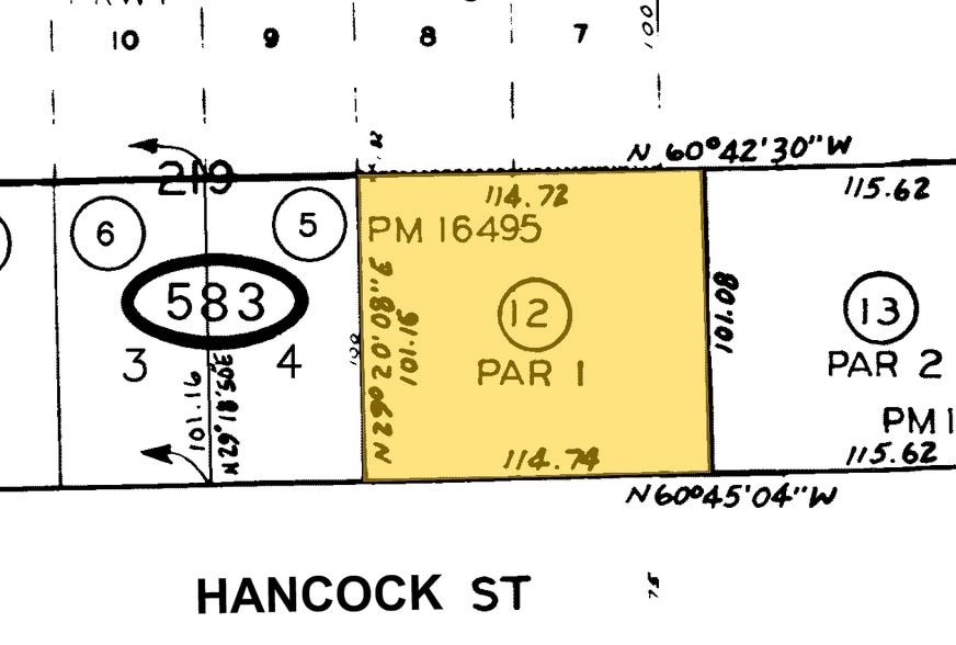 2110 Hancock St, San Diego, CA to rent - Plat Map - Image 2 of 7