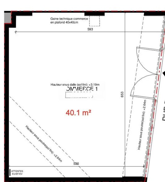 Retail in Paris to rent - Floor Plan - Image 1 of 3