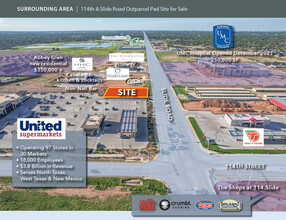 114th & Slide Rd, Lubbock, TX - aerial  map view