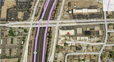 2651-2667 W Baseline Rd, Mesa, AZ - aerial  map view