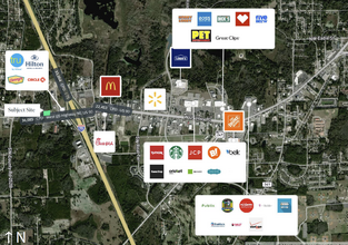 Highway 90 & I-75, Lake City, FL - aerial  map view