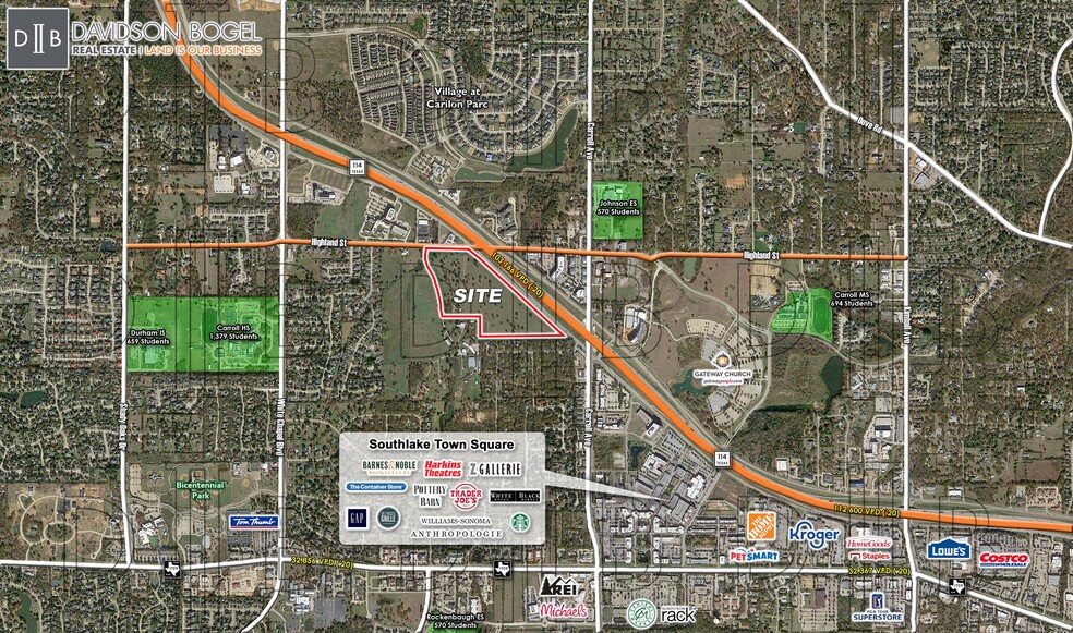 SEQ - Hwy. 114 & Highland St., Southlake, TX for sale - Aerial - Image 2 of 2