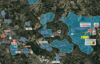 NC-42 & P.J. Brandi ln, Clayton, NC - aerial  map view