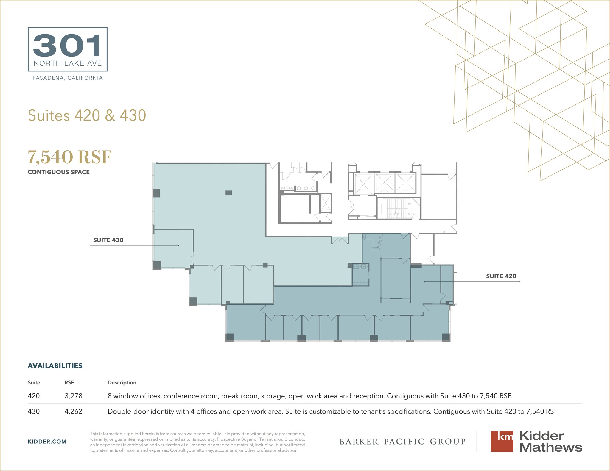 301 N Lake Ave, Pasadena, CA for rent Floor Plan- Image 1 of 1