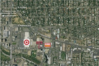 4521 E Virginia Ave, Glendale, CO - aerial  map view