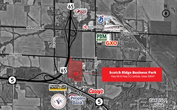 Hwy 65 & Hwy 5, Carlisle, IA - AERIAL  map view