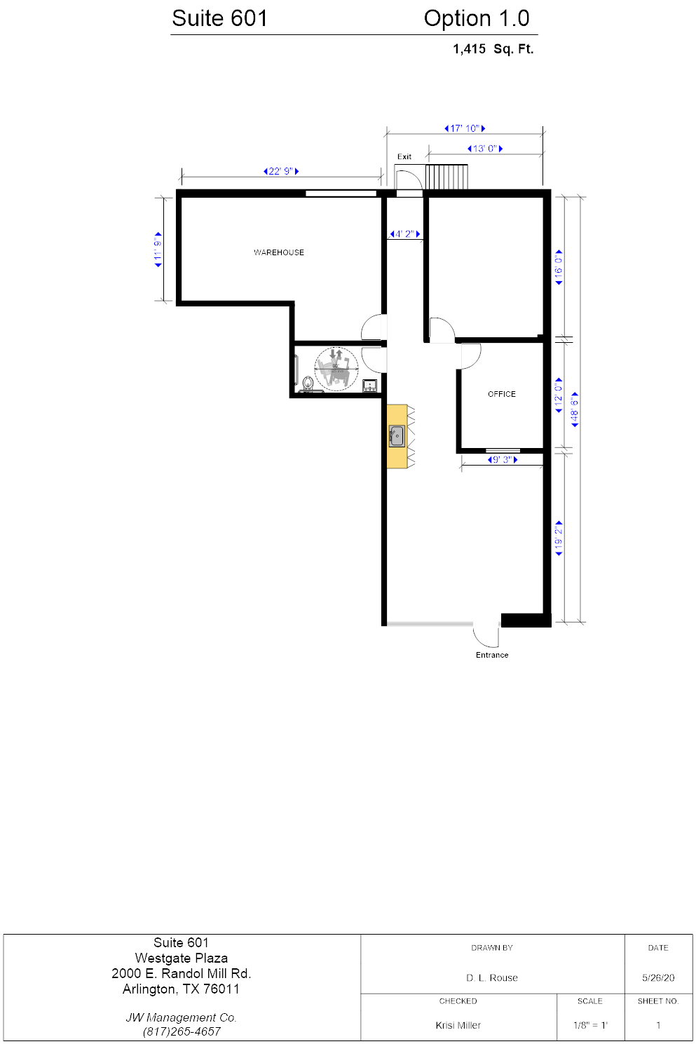 2016 E Randol Mill Rd, Arlington, TX to rent Floor Plan- Image 1 of 4
