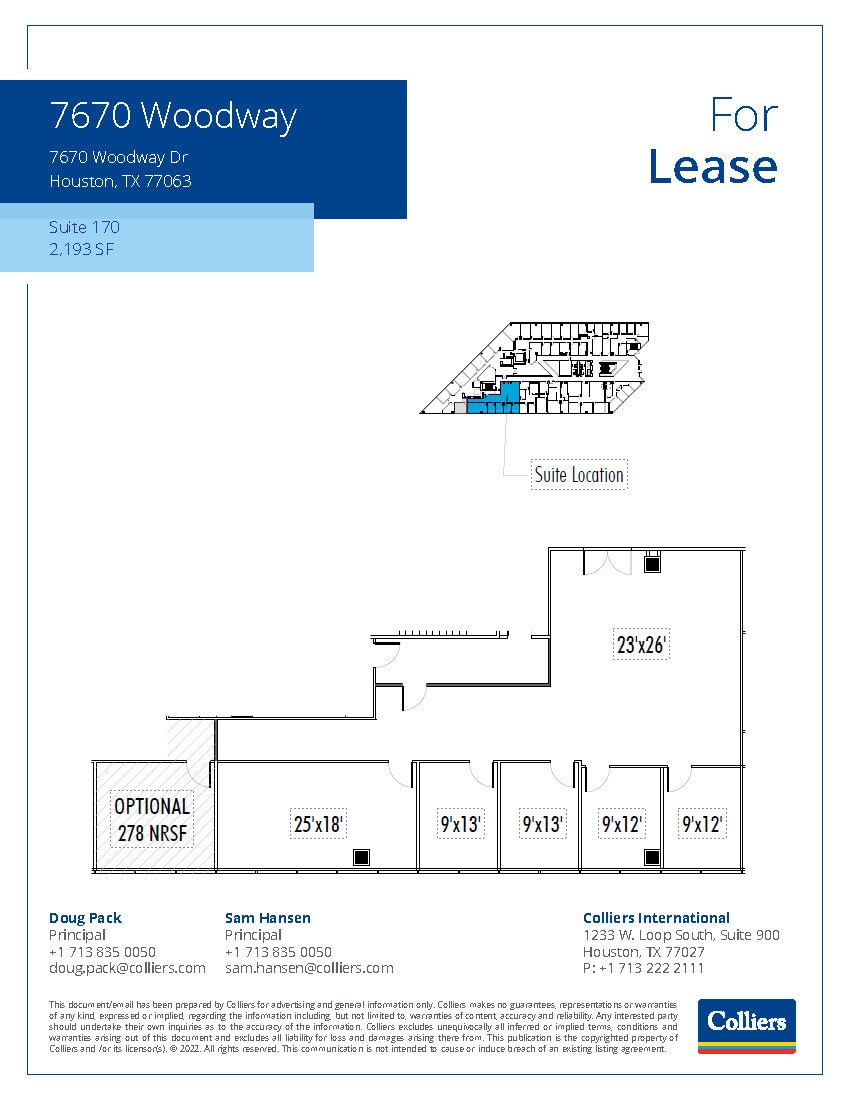 7670 Woodway Dr, Houston, TX for rent Floor Plan- Image 1 of 1