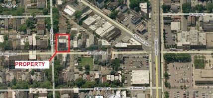 2301 W Belmont Ave, Chicago, IL - aerial  map view