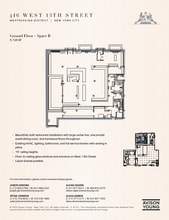 416 W 13th St, New York, NY to rent Floor Plan- Image 1 of 10