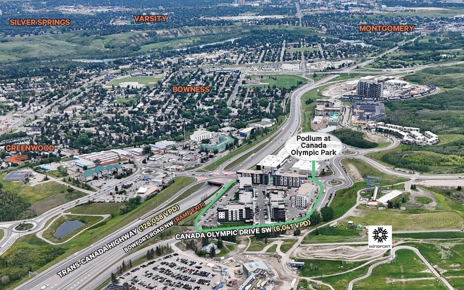 8620 Canada Olympic Dr SW, Calgary, AB to rent - Aerial - Image 1 of 1