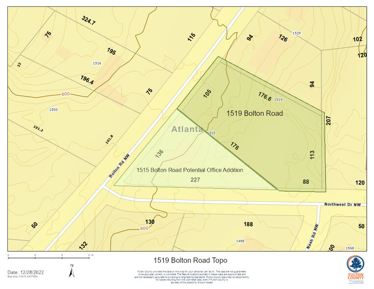 1519 Bolton Rd, Atlanta, GA for sale - Plat Map - Image 1 of 1