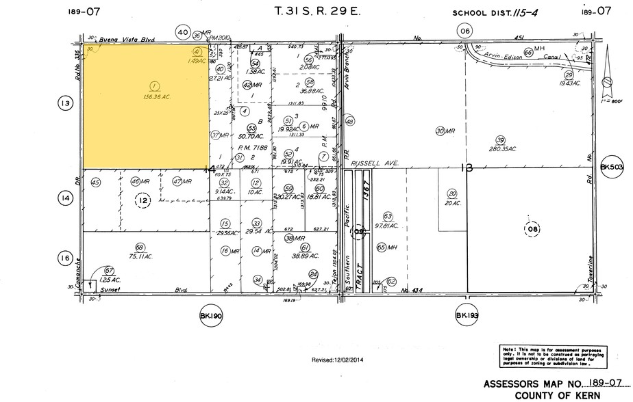 15251 Buena Vista Blvd, Arvin, CA for sale - Plat Map - Image 1 of 1