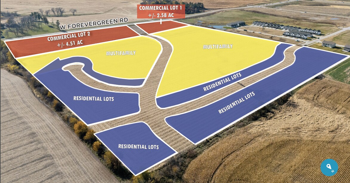 W Forevergreen Rd., North Liberty, IA for sale Aerial- Image 1 of 1