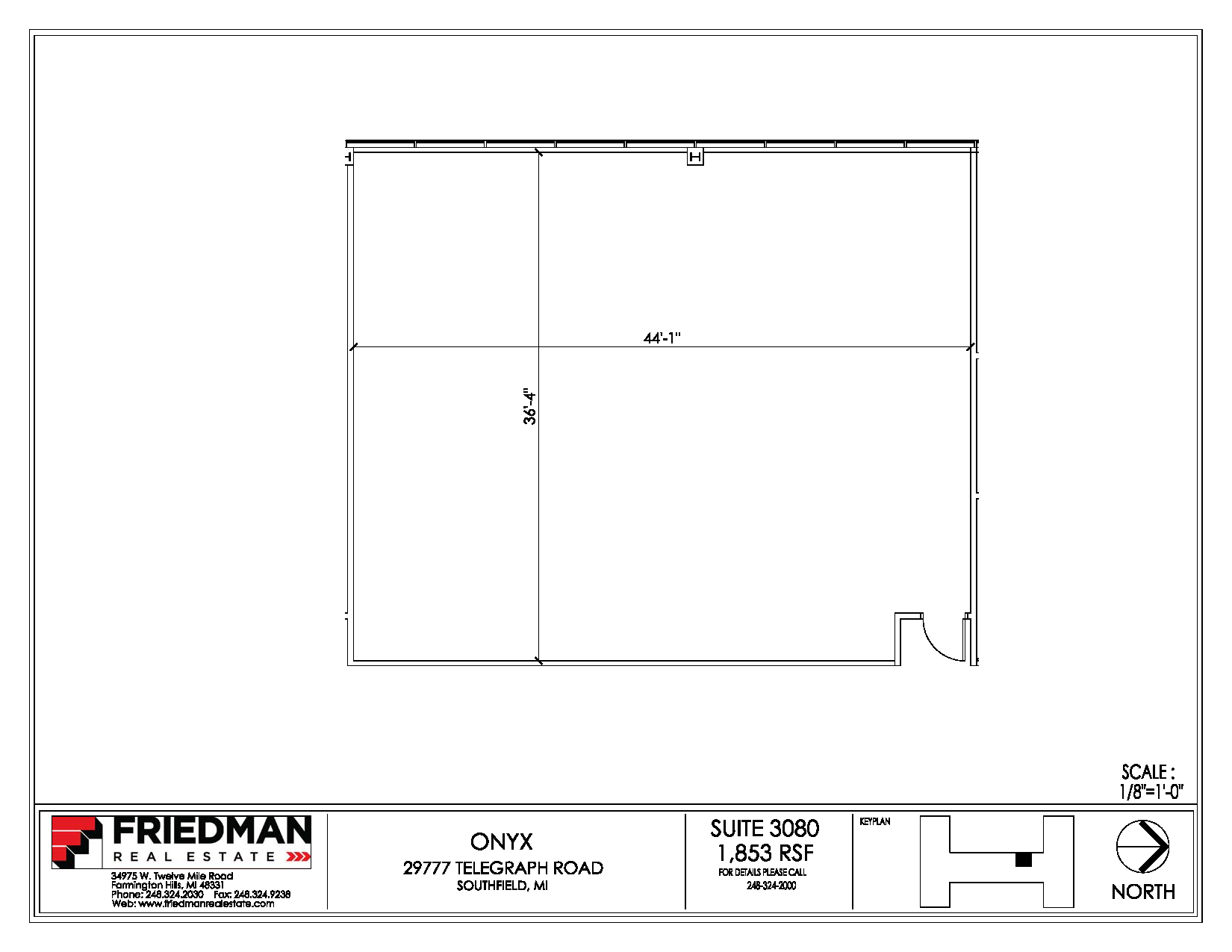 29777 Telegraph Rd, Southfield, MI to rent Floor Plan- Image 1 of 2