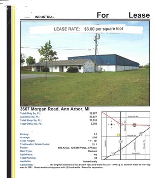 More details for 3667 E Morgan Rd, Ann Arbor, MI - Industrial for Rent