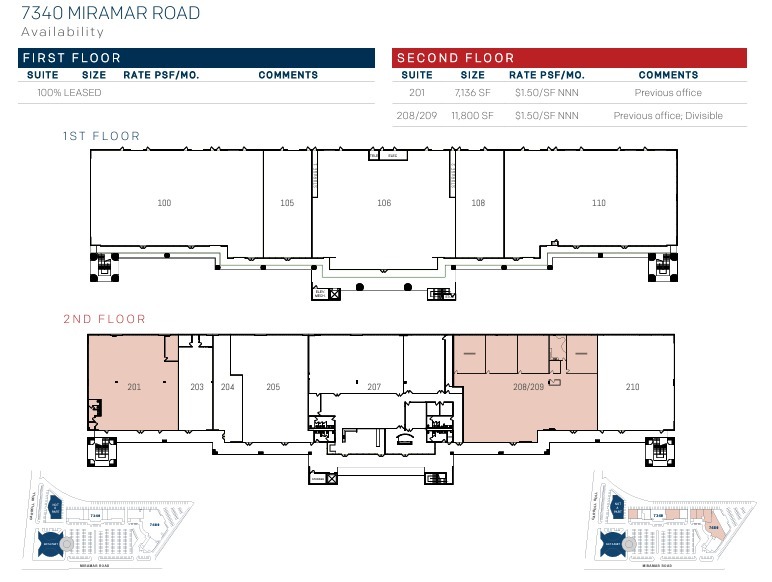 7310-7480 Miramar Rd, San Diego, CA for rent Floor Plan- Image 1 of 1