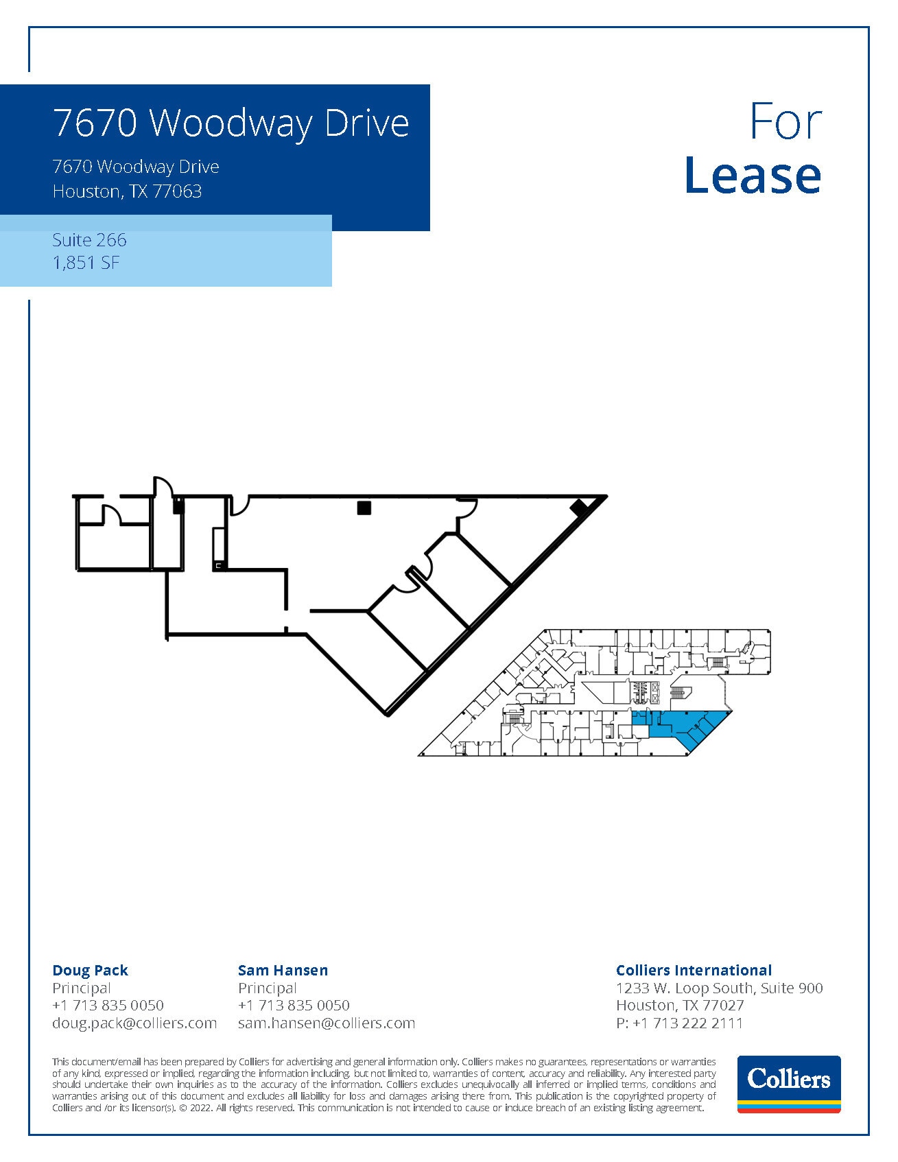 7670 Woodway Dr, Houston, TX for rent Floor Plan- Image 1 of 1