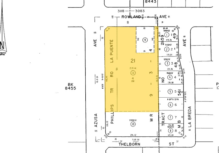 400-450 N Azusa Ave, West Covina, CA for rent - Plat Map - Image 2 of 4