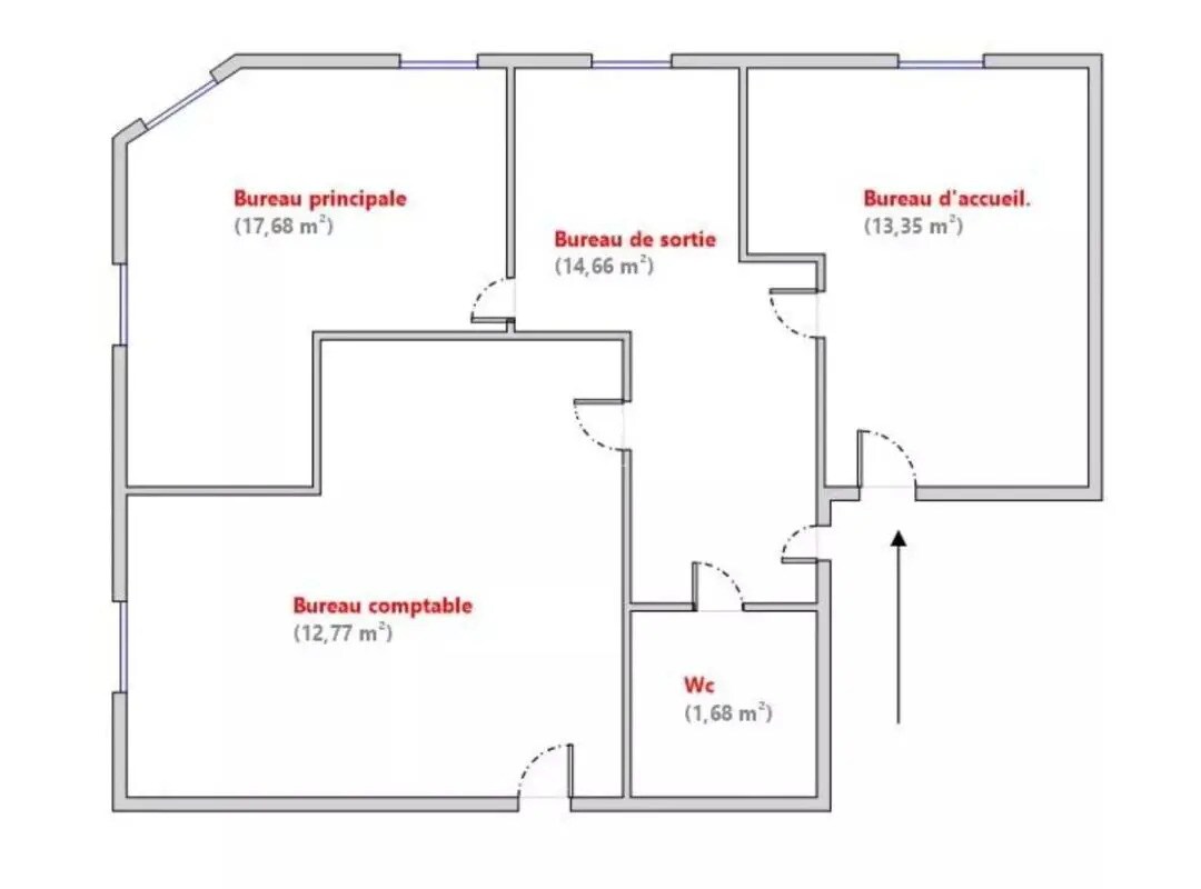 Office in Cannes to rent Floor Plan- Image 1 of 3