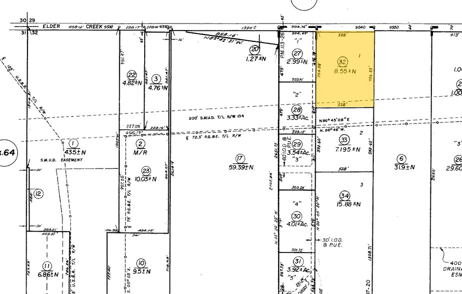 9546 Elder Creek Rd, Sacramento, CA for sale - Plat Map - Image 1 of 2