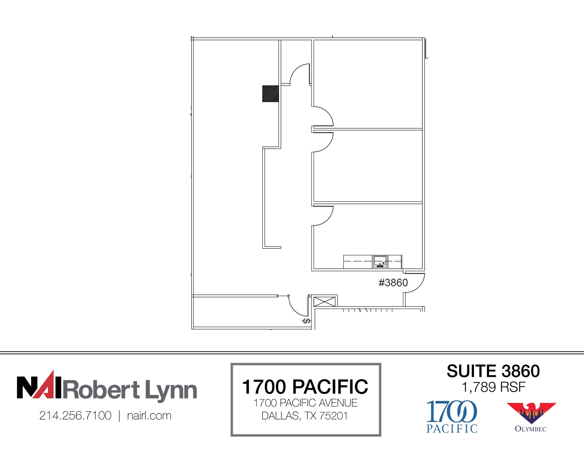 1700 Pacific Ave, Dallas, TX to rent Floor Plan- Image 1 of 2