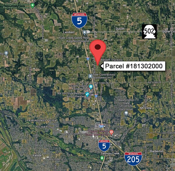 Parcel #181302000 at NE 194th St, Ridgefield, WA for sale - Aerial - Image 2 of 6