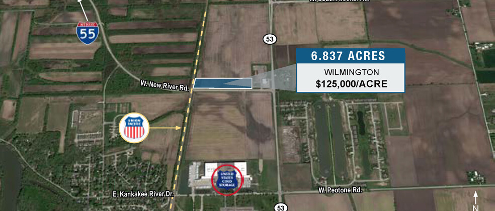 NWC Rte 53 & N River Rd, Wilmington, IL for sale - Aerial - Image 1 of 1