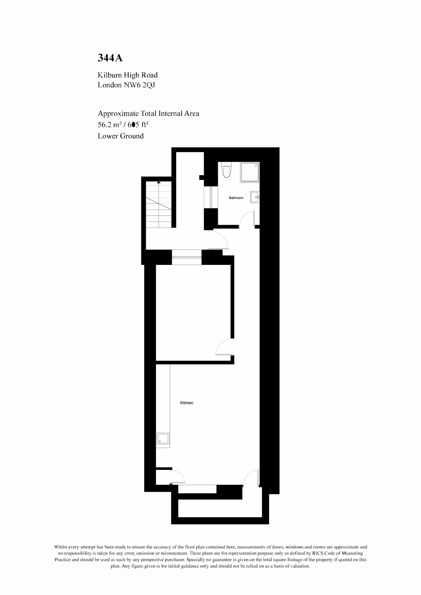 344 Kilburn High Rd, London to rent Floor Plan- Image 1 of 2